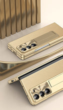 Load image into Gallery viewer, Leather Galaxy Z Fold5 Case with Front Screen Protector With Hidden Kick-Stand