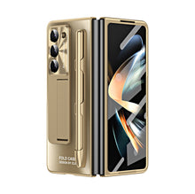 Lade das Bild in den Galerie-Viewer, Ultra-thin Electroplated Galaxy Z Fold5 Case with Front Screen Protector Pen Slot Free Stylus & Kick-stand