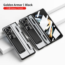 Carregar imagem no visualizador da galeria, Plated Transparent Galaxy Z Fold5 Case with Front Screen Protector & Flat Hinge Protection & Kick-Stand
