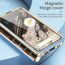 Lade das Bild in den Galerie-Viewer, Ultra-thin Leather Electroplating Google Pixel Fold Case All-Inclusive Hinge with Screen Protector