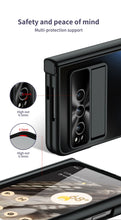 Charger l'image dans la galerie, Frosted Plating Google Pixel Fold Case with Hinge Protector Screen Protector and Hidden Kickstand
