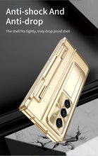 Carregar imagem no visualizador da galeria, Plated Transparent Galaxy Z Fold5 Case with Front Screen Protector & Flat Hinge Protection & Kick-Stand