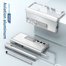 Cargar imagen en el visor de la galería, Samsung Z Fold5/Fold4/Fold3 Aluminum Alloy Case With Hinge Protective case & Pen Slot Free Stylus
