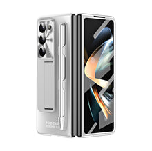 Lade das Bild in den Galerie-Viewer, Ultra-thin Electroplated Galaxy Z Fold5 Case with Front Screen Protector Pen Slot Free Stylus & Kick-stand