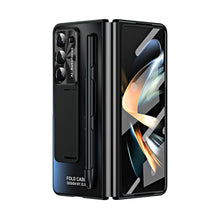 Lade das Bild in den Galerie-Viewer, Ultra-thin Electroplated Galaxy Z Fold5 Case with Front Screen Protector Pen Slot Free Stylus & Kick-stand