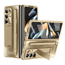 Lade das Bild in den Galerie-Viewer, Ultra-thin Electroplated Galaxy Z Fold5 Case with Front Screen Protector Pen Slot Free Stylus & Kick-stand