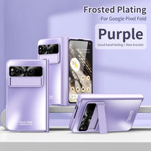 Charger l'image dans la galerie, Frosted Plating Google Pixel Fold Case with Hinge Protector Screen Protector and Hidden Kickstand