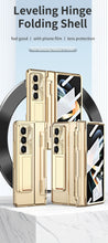 Carregar imagem no visualizador da galeria, Plated Transparent Galaxy Z Fold5 Case with Front Screen Protector & Flat Hinge Protection & Kick-Stand