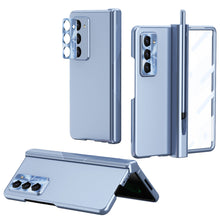 Cargar imagen en el visor de la galería, Electroplated Folding Case For Galaxy Z Fold5 With Double Hinge Protector and Free Stylus
