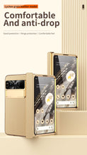 Lade das Bild in den Galerie-Viewer, Ultra-thin Leather Electroplating Google Pixel Fold Case All-Inclusive Hinge with Screen Protector