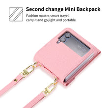 Load image into Gallery viewer, Samsung Z Flip5 Case Z Flip4 Lychee Pattern Zipper Cardholder Diagonal Folding Case