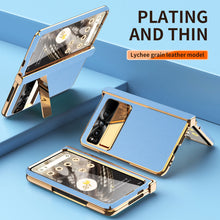 Lade das Bild in den Galerie-Viewer, Ultra-thin Leather Electroplating Google Pixel Fold Case All-Inclusive Hinge with Screen Protector