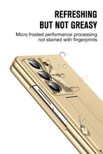 Load image into Gallery viewer, Leather Galaxy Z Fold5 Case with Front Screen Protector With Hidden Kick-Stand