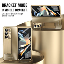 Lade das Bild in den Galerie-Viewer, Ultra-thin Electroplated Galaxy Z Fold5 Case with Front Screen Protector Pen Slot Free Stylus & Kick-stand