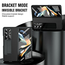 Load image into Gallery viewer, Leather Galaxy Z Fold5 Case with Front Screen Protector With Hidden Kick-Stand