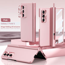 Cargar imagen en el visor de la galería, Electroplated Folding Case For Galaxy Z Fold5 With Double Hinge Protector and Free Stylus