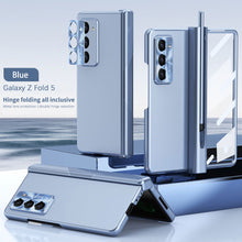 Cargar imagen en el visor de la galería, Electroplated Folding Case For Galaxy Z Fold5 With Double Hinge Protector and Free Stylus