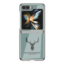 Cargar imagen en el visor de la galería, Simple Deer Head Samsung Z Flip5 Shell Electroplated Glass Protective Case