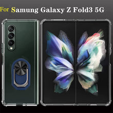 Load image into Gallery viewer, Ring Case for Galaxy Z Fold 3 Reinforced Corners Shockproof Soft TPU Bumper Back Airbag Case For Samsung Galaxy Z Fold3 5G