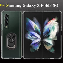 Load image into Gallery viewer, Ring Case for Galaxy Z Fold 3 Reinforced Corners Shockproof Soft TPU Bumper Back Airbag Case For Samsung Galaxy Z Fold3 5G