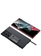 Cargar imagen en el visor de la galería, Carbon fiber Leather Stand Phone Case For Samsung Galaxy S22 Ultra All-included Protection Cover For Galaxy S22 Ultra Case