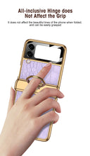 Charger l'image dans la galerie, Plating Magnetic Leather Case For Samsung Galaxy Z Flip 3 Case All-included Back Tempered Glass Hard For Galaxy Z Flip3 Case