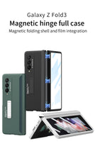 Charger l'image dans la galerie, Magnetic Tempered Glass Stand Case For Samsung Galaxy Z Fold Flip 3 Bracket Stand Hard Phone Cover For Samsung Fold3