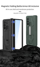 Carregar imagem no visualizador da galeria, Armor Magnetic Screen Glass Case For Samsung Galaxy Z Fold 3 5G Bracket Stand Hard Fold Case Cover For Samsung Z Fold3 Funda