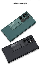 Cargar imagen en el visor de la galería, Carbon fiber Leather Stand Phone Case For Samsung Galaxy S22 Ultra All-included Protection Cover For Galaxy S22 Ultra Case