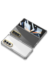 Cargar imagen en el visor de la galería, Airbag Bumper With Glass Frame Cover For Samsung Galaxy Z Fold 4 Case Shockproof Clear Soft Edge Case For Galaxy Z Fold4 5G