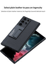 Cargar imagen en el visor de la galería, Carbon fiber Leather Stand Phone Case For Samsung Galaxy S22 Ultra All-included Protection Cover For Galaxy S22 Ultra Case