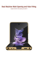 Cargar imagen en el visor de la galería, Shell Pattern Tempered Glass Case For Samsung Galaxy Z Flip 3 5G Plating Frame Ring hard Phone Cover For Galaxy Z Flip3 Case