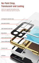 Carregar imagem no visualizador da galeria, Painted Tempered Glass Ring Stand Cover For Samsung Galaxy Z Flip Fold 3 2 Case Plating Frame For Galaxy Z Flip3 Fold3 CASE