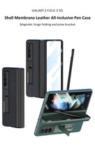Carregar imagem no visualizador da galeria, Magnetic Leather Screen Glass All-included Cover For Samsung Galaxy Z Fold 3 Pen Case Holder Phone Case For Galaxy Z Fold3