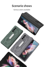 Carregar imagem no visualizador da galeria, Armor Magnetic Screen Glass Case For Samsung Galaxy Z Fold 3 5G Bracket Stand Hard Fold Case Cover For Samsung Z Fold3 Funda