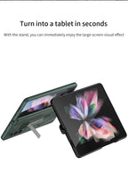 Carregar imagem no visualizador da galeria, Armor Magnetic Screen Glass Case For Samsung Galaxy Z Fold 3 5G Bracket Stand Hard Fold Case Cover For Samsung Z Fold3 Funda
