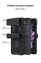 Carregar imagem no visualizador da galeria, Magnetic Armored Camera Slide Cover For Samsung Galaxy Z Flip 3 Case All-included Hinge Plastic Hard For Galaxy Z Flip3 Case