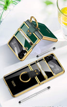 Load image into Gallery viewer, Luxury Plating Cover For Samsung Galaxy Z Flip 3 Case Back Protector Film With Ring Stand Hard Cover For Galaxy Z Flip3 Case
