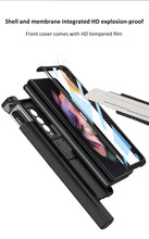 Cargar imagen en el visor de la galería, Magnetic Hinge Frame Pen Case Cover For Samsung Galaxy Z Fold 3 All-included Tempered Glass Plastic Case For Samsung Z Fold3