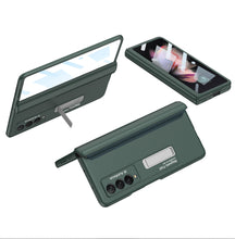 Charger l'image dans la galerie, Magnetic Tempered Glass Stand Case For Samsung Galaxy Z Fold Flip 3 Bracket Stand Hard Phone Cover For Samsung Fold3