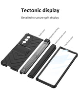 Cargar imagen en el visor de la galería, Magnetic Hinge Frame Pen Case Cover For Samsung Galaxy Z Fold 3 All-included Tempered Glass Plastic Case For Samsung Z Fold3