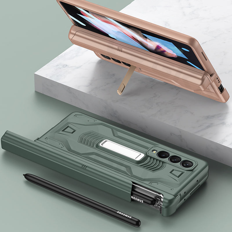 Magnetic Screen Glass Holder Cover For Samsung Galaxy Z Fold 3 All-included Slide Pen Case Plastic For Galaxy Z Fold3 Cover