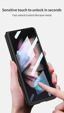 Carregar imagem no visualizador da galeria, Luxury Leather All-included Protection Cover For Samsung Galaxy Z Fold 3 Case Pen Holder Stander Plastic For Galaxy Z Fold3