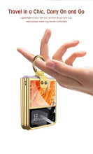 Carregar imagem no visualizador da galeria, Painted Tempered Glass Ring Stand Cover For Samsung Galaxy Z Flip Fold 3 2 Case Plating Frame For Galaxy Z Flip3 Fold3 CASE