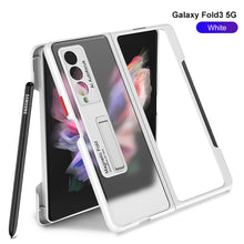 Carregar imagem no visualizador da galeria, Frosted Translucent Case For Samsung Galaxy Z Fold 3 5G Magnetic Holder TPU Frame Hard Back Cover For Galaxy Z Fold3 5G Case