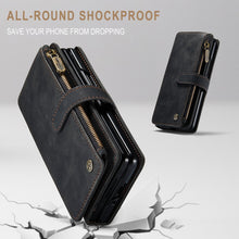 Load image into Gallery viewer, Leather Samsung Galaxy Z Fold4 5G Wallet Case With Lanyard Strap Wristlet Zipper Card Holder Case