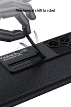 Cargar imagen en el visor de la galería, Carbon fiber Leather Stand Phone Case For Samsung Galaxy S22 Ultra All-included Protection Cover For Galaxy S22 Ultra Case
