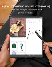 Carregar imagem no visualizador da galeria, Leather Weaving BV Grid Case For Samsung Galaxy Z Fold 3 5G Card Clip Slot Phone Cover For Galaxy Z Fold 3 Case Included Pen