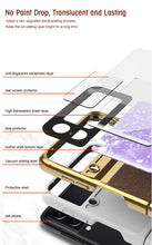 Cargar imagen en el visor de la galería, Shell Pattern Tempered Glass Case For Samsung Galaxy Z Flip 3 5G Plating Frame Ring hard Phone Cover For Galaxy Z Flip3 Case