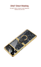Cargar imagen en el visor de la galería, Shell Pattern Tempered Glass Case For Samsung Galaxy Z Flip 3 5G Plating Frame Ring hard Phone Cover For Galaxy Z Flip3 Case